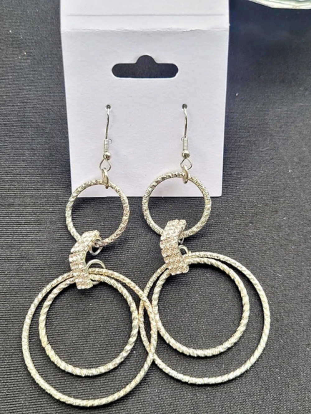 Layered Textured Hoop Earrings Gold Like New